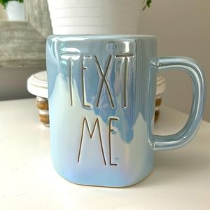 Rae Dunn blue iridescent mug.